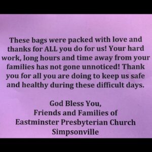 Our note in the bags