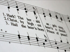 Page of music notes found in a hymnal. 